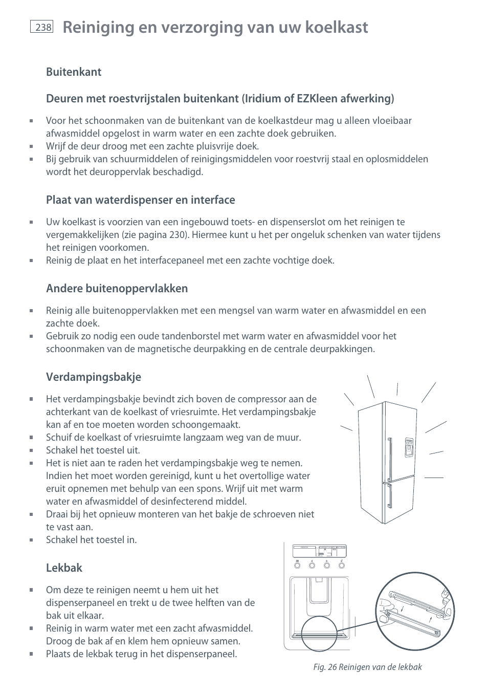 Reiniging en verzorging van uw koelkast | Fisher & Paykel E442B User Manual | Page 240 / 384