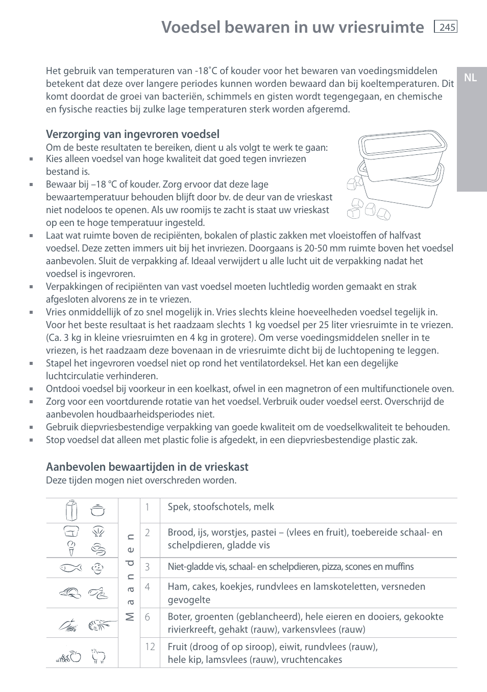 Voedsel bewaren in uw vriesruimte | Fisher & Paykel E442B User Manual | Page 247 / 384