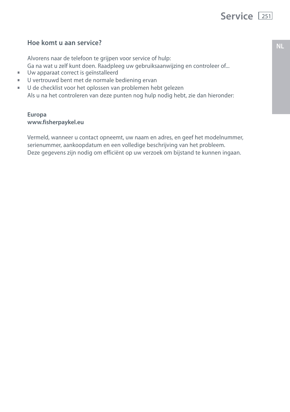 Service | Fisher & Paykel E442B User Manual | Page 253 / 384