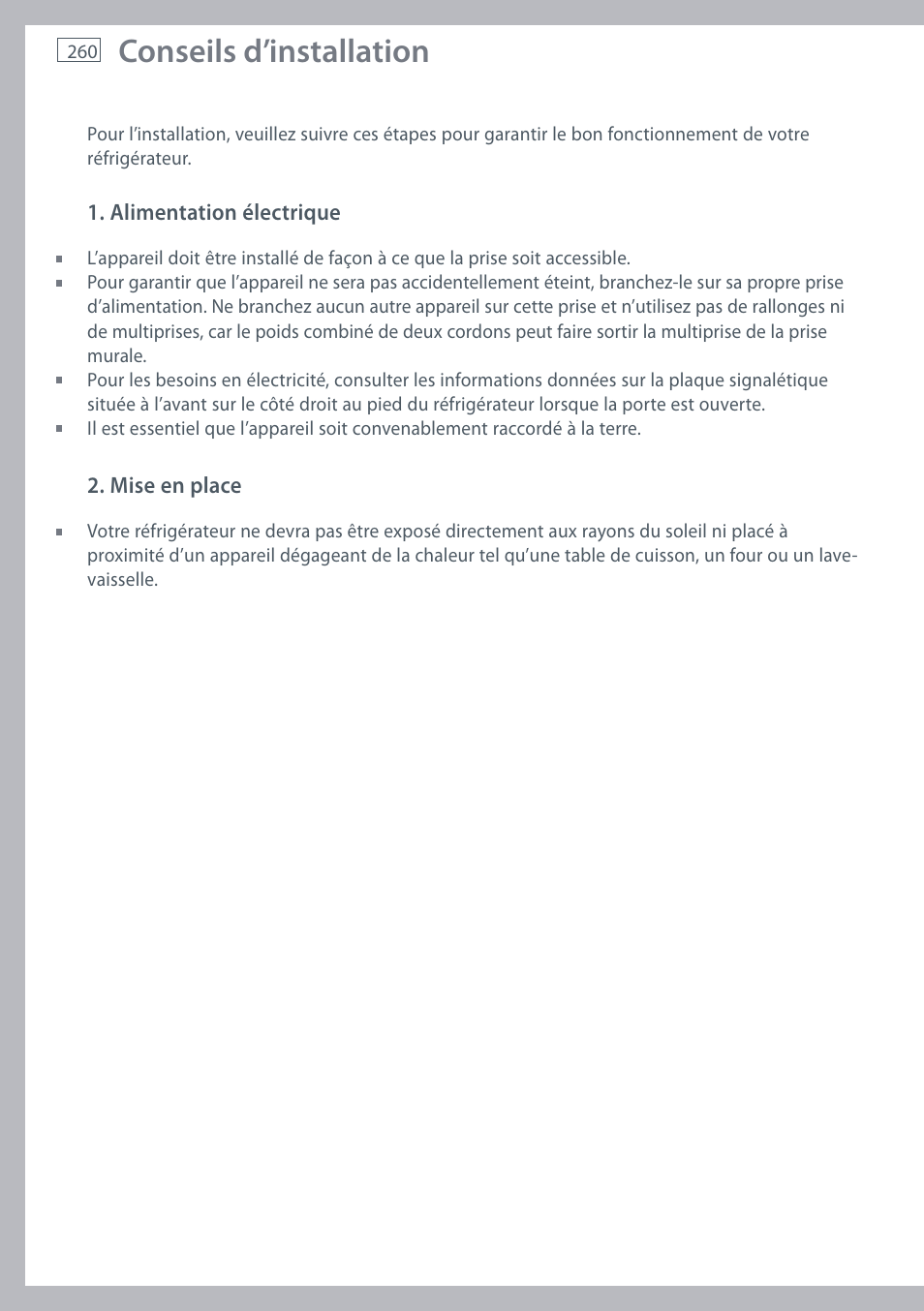 Conseils d’installation | Fisher & Paykel E442B User Manual | Page 262 / 384