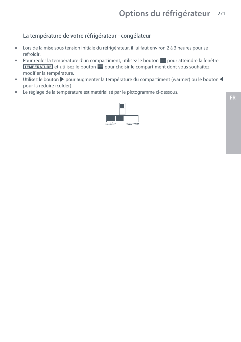 Options du réfrigérateur | Fisher & Paykel E442B User Manual | Page 273 / 384