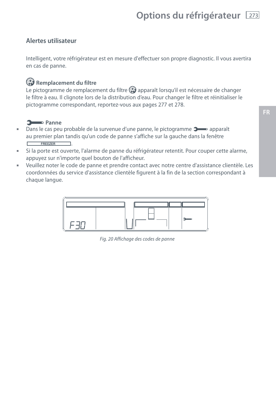 Options du réfrigérateur | Fisher & Paykel E442B User Manual | Page 275 / 384