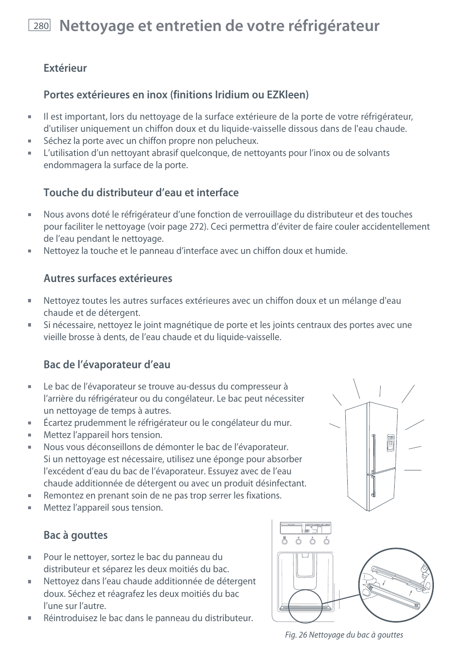 Nettoyage et entretien de votre réfrigérateur | Fisher & Paykel E442B User Manual | Page 282 / 384