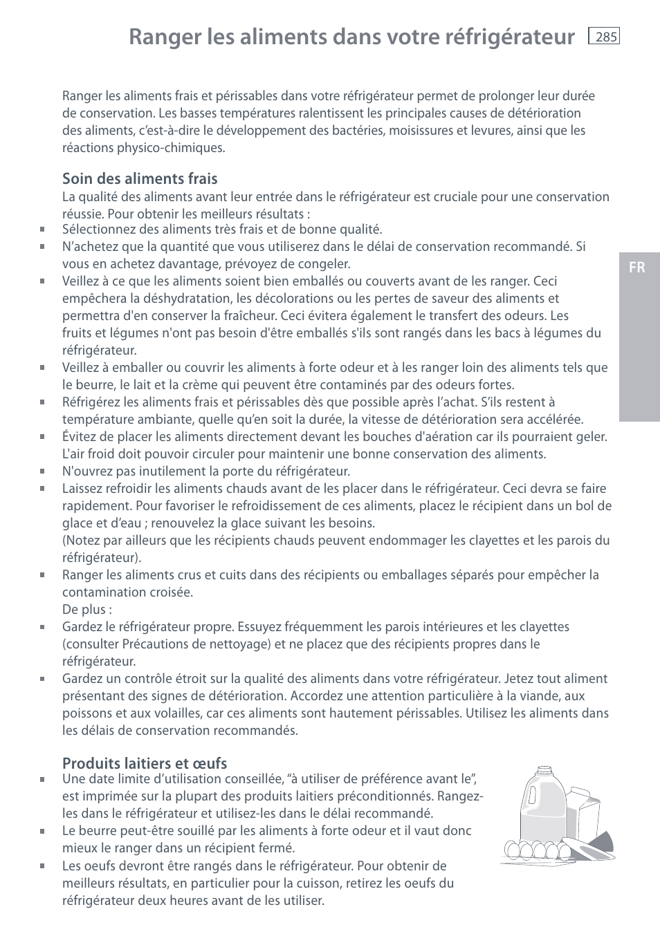 Ranger les aliments dans votre réfrigérateur | Fisher & Paykel E442B User Manual | Page 287 / 384