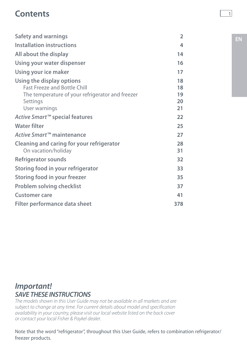 Fisher & Paykel E442B User Manual | Page 3 / 384