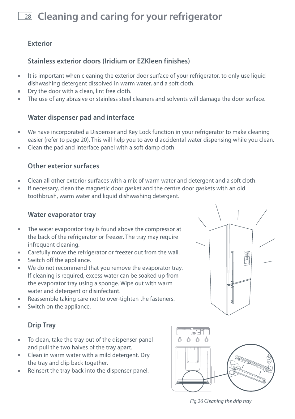 Cleaning and caring for your refrigerator | Fisher & Paykel E442B User Manual | Page 30 / 384