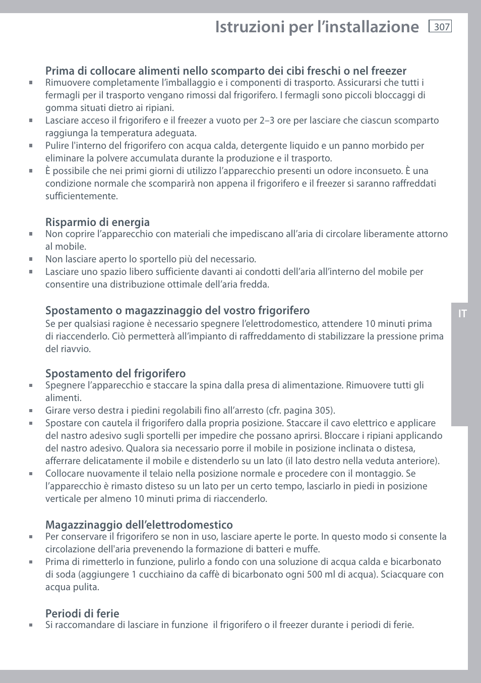 Istruzioni per l’installazione | Fisher & Paykel E442B User Manual | Page 309 / 384