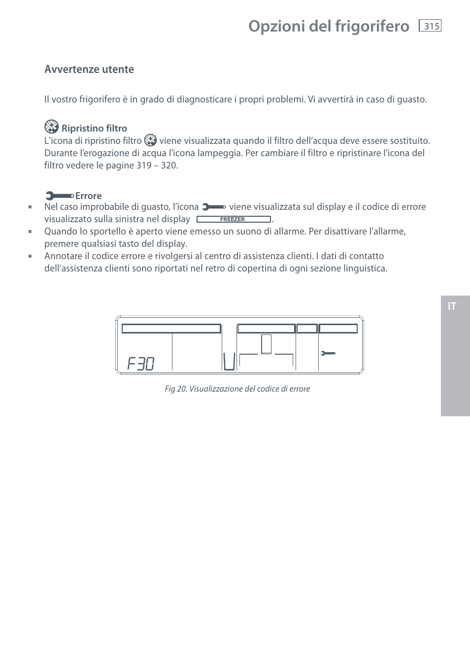 Opzioni del frigorifero | Fisher & Paykel E442B User Manual | Page 317 / 384