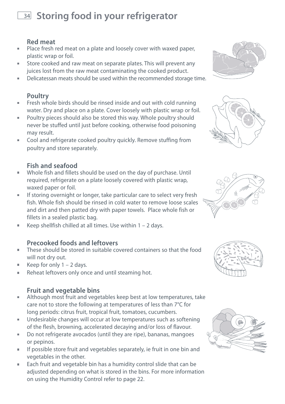 Storing food in your refrigerator | Fisher & Paykel E442B User Manual | Page 36 / 384