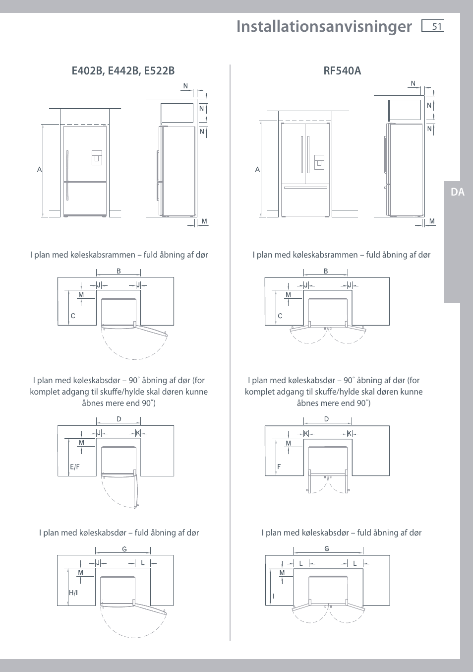 Installationsanvisninger | Fisher & Paykel E442B User Manual | Page 53 / 384