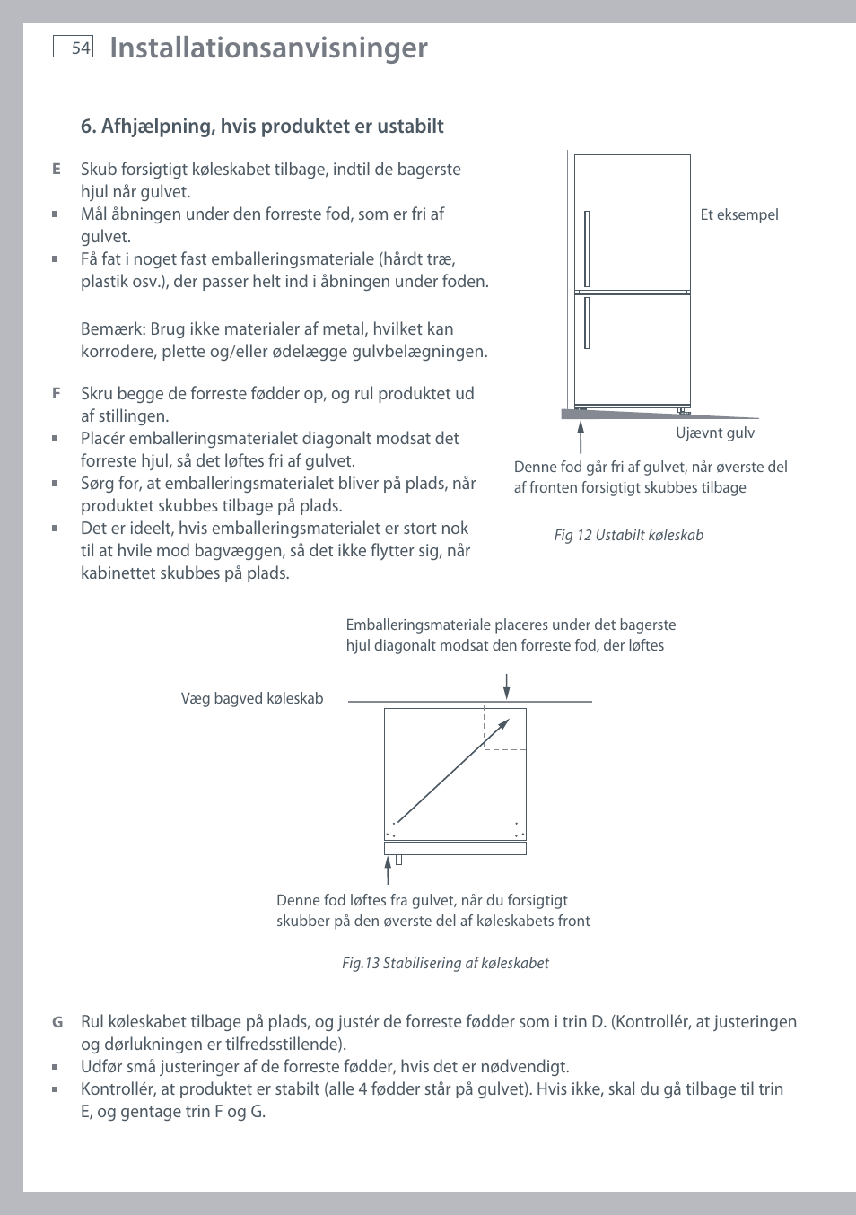 Installationsanvisninger | Fisher & Paykel E442B User Manual | Page 56 / 384