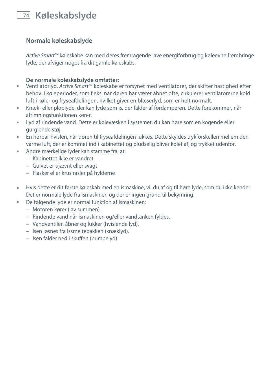 Køleskabslyde | Fisher & Paykel E442B User Manual | Page 76 / 384