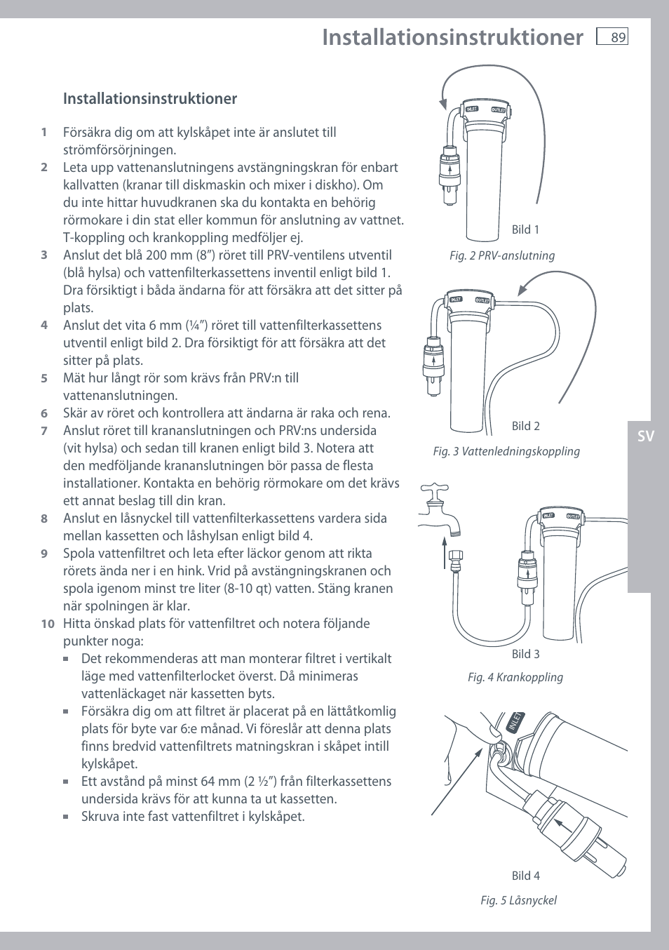 Installationsinstruktioner | Fisher & Paykel E442B User Manual | Page 91 / 384