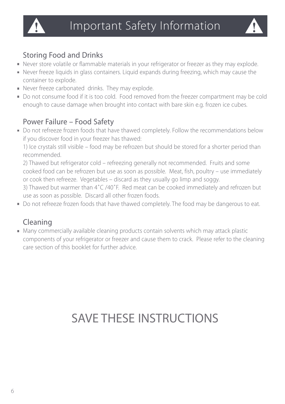 Save these instructions, Important safety information | Fisher & Paykel Active Smart User Manual | Page 6 / 68