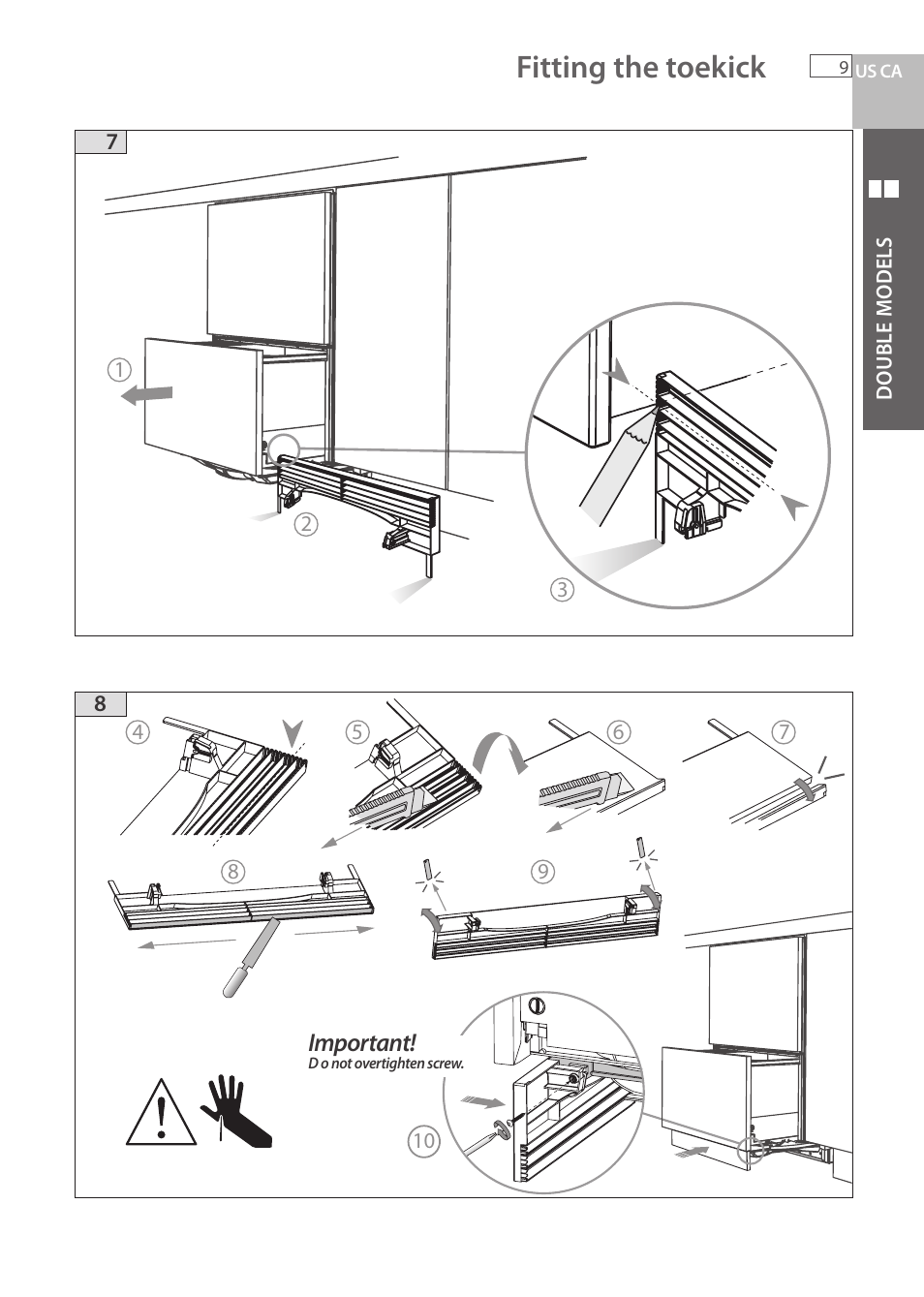 Fitting the toekick | Fisher & Paykel DCS DD224P5 User Manual | Page 11 / 92