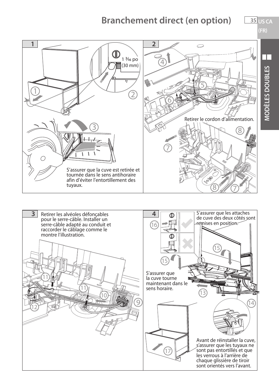 Branchement direct (en option) | Fisher & Paykel DCS DD224P5 User Manual | Page 37 / 92