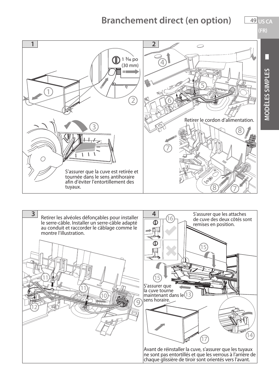 Branchement direct (en option) | Fisher & Paykel DCS DD224P5 User Manual | Page 51 / 92