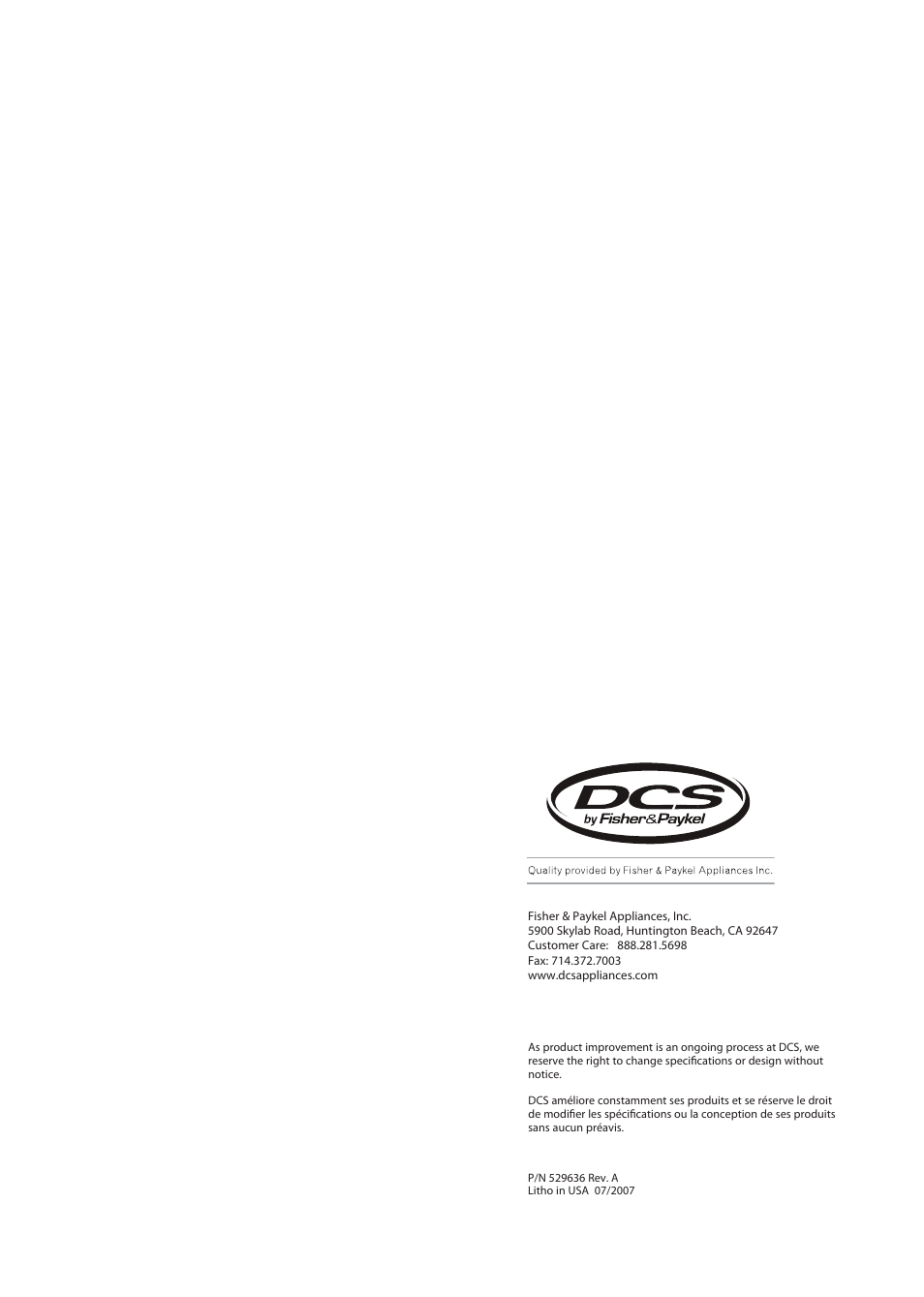 Fisher & Paykel DCS DD224P5 User Manual | Page 92 / 92