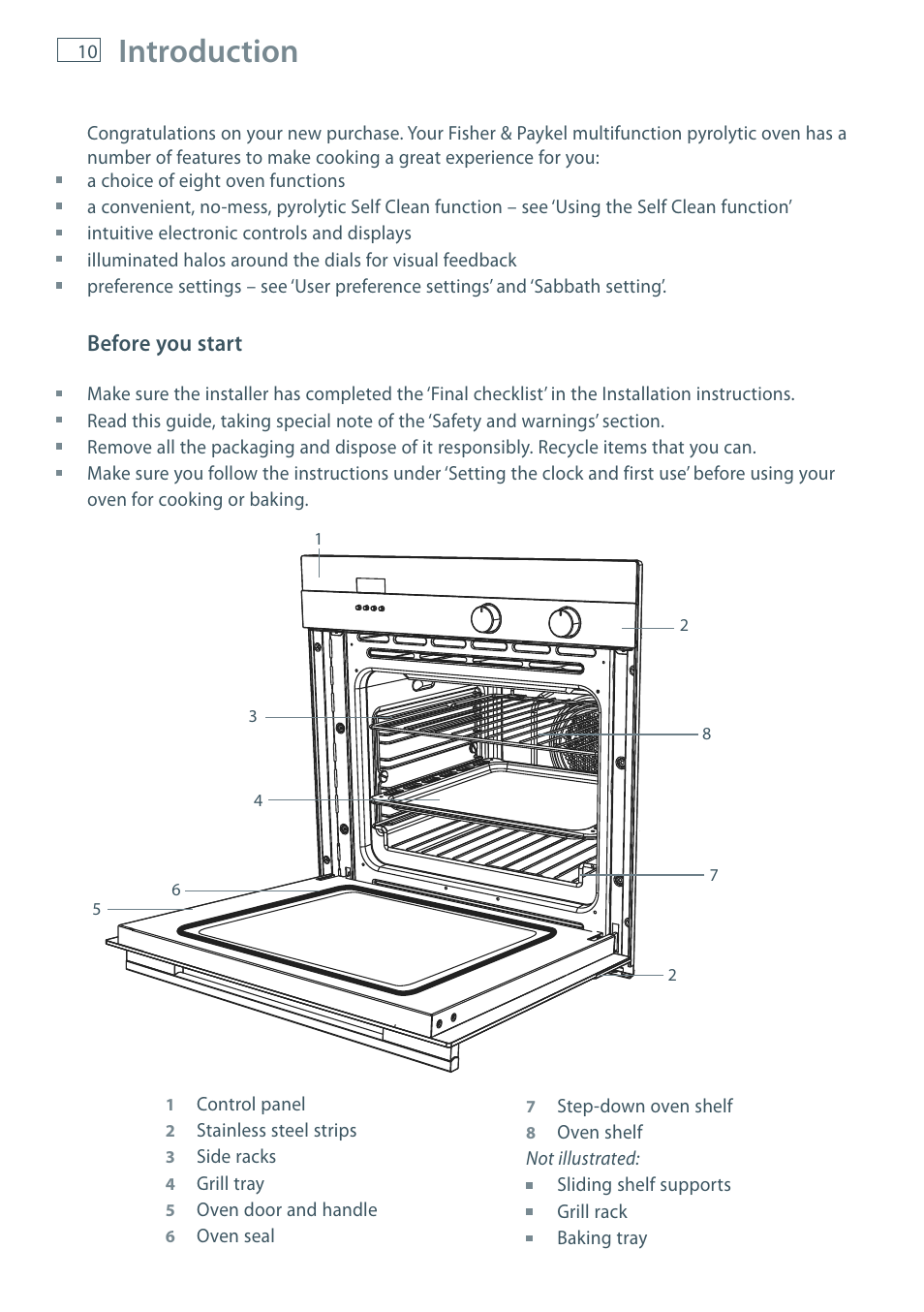 Introduction | Fisher & Paykel MULTIFUNCTION PYROLYTIC OVEN OB60S9DEP User Manual | Page 12 / 44