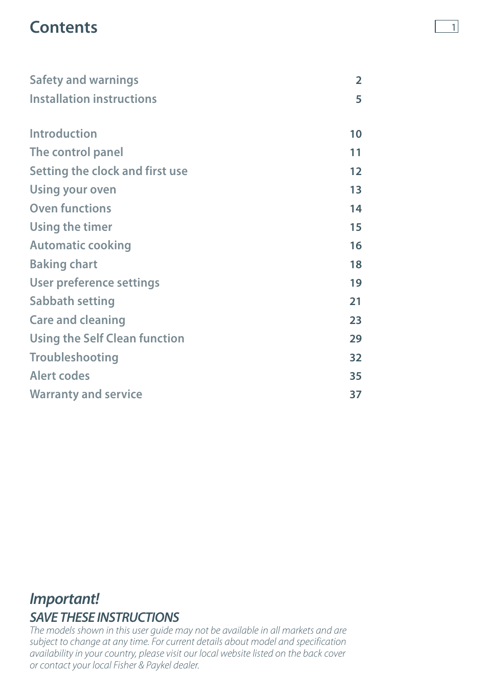 Fisher & Paykel MULTIFUNCTION PYROLYTIC OVEN OB60S9DEP User Manual | Page 3 / 44