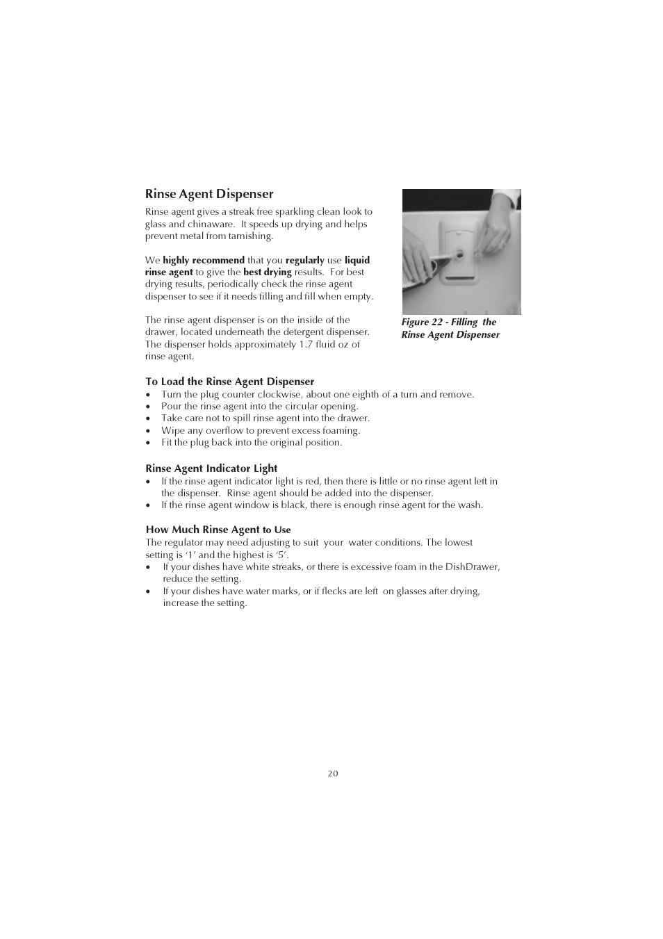 Rinse agent dispenser | Fisher & Paykel 525911L User Manual | Page 21 / 37