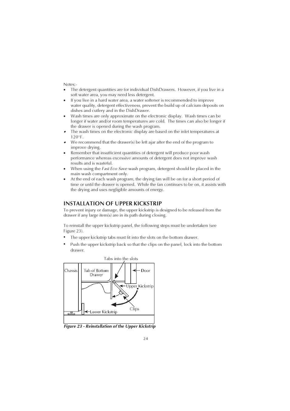 Installation of upper kickstrip | Fisher & Paykel 525911L User Manual | Page 25 / 37