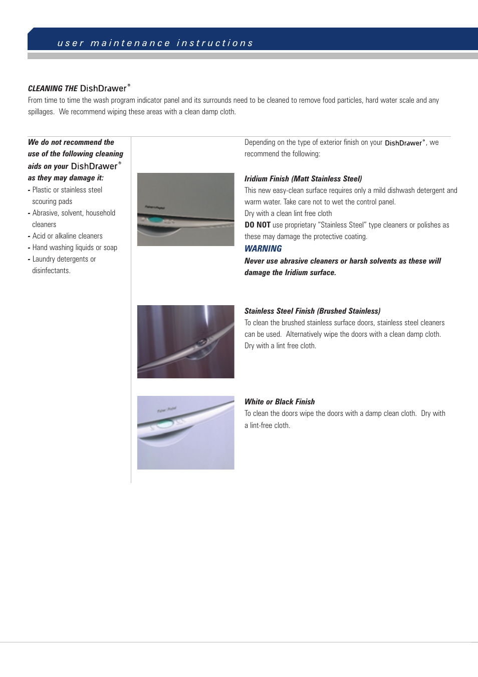 Fisher & Paykel DishDrawer User Manual | Page 22 / 32