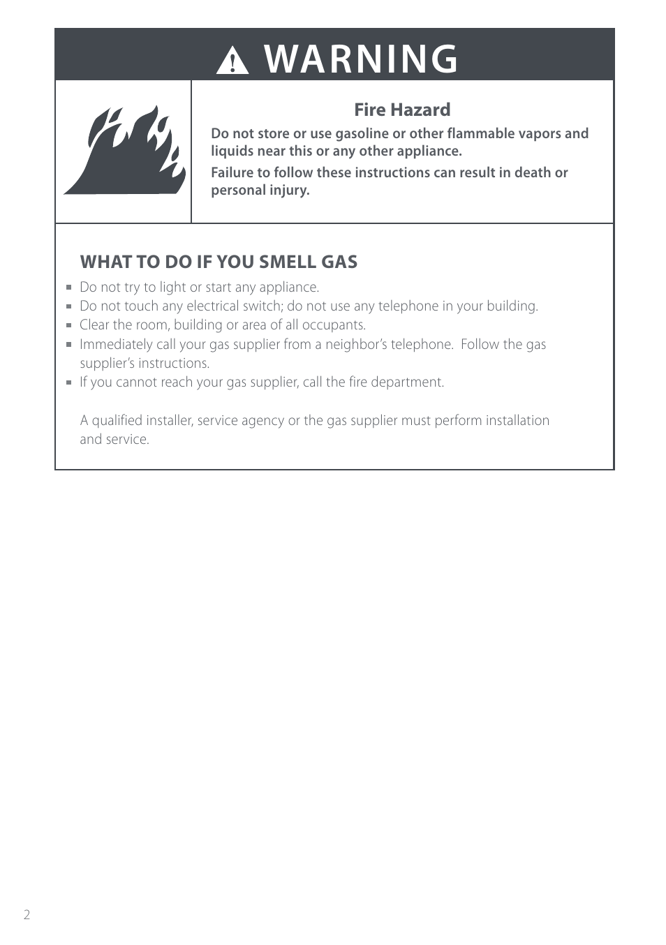 Warning | Fisher & Paykel Intuitive DEIX1 User Manual | Page 2 / 32