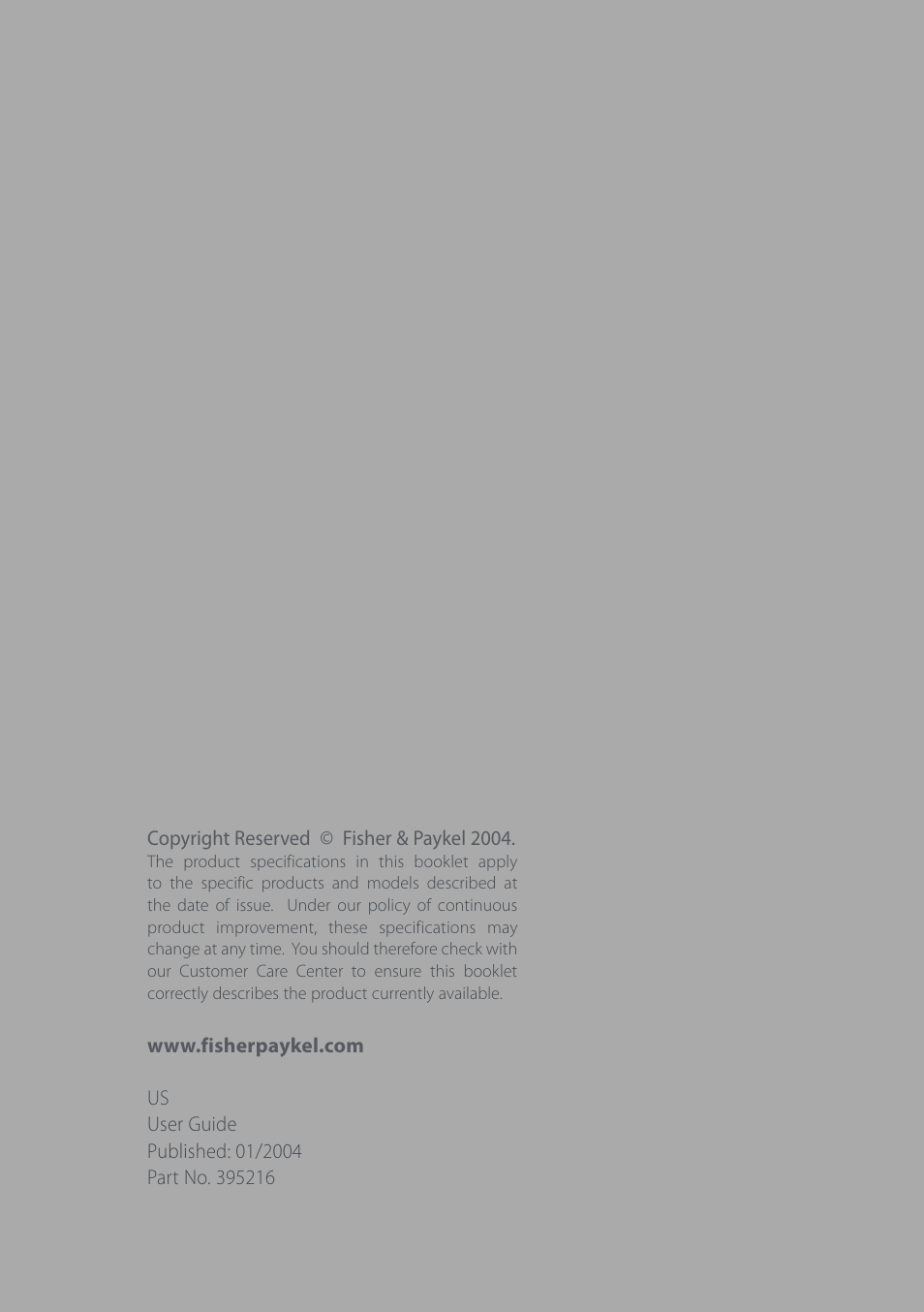 Fisher & Paykel Intuitive DEIX1 User Manual | Page 32 / 32