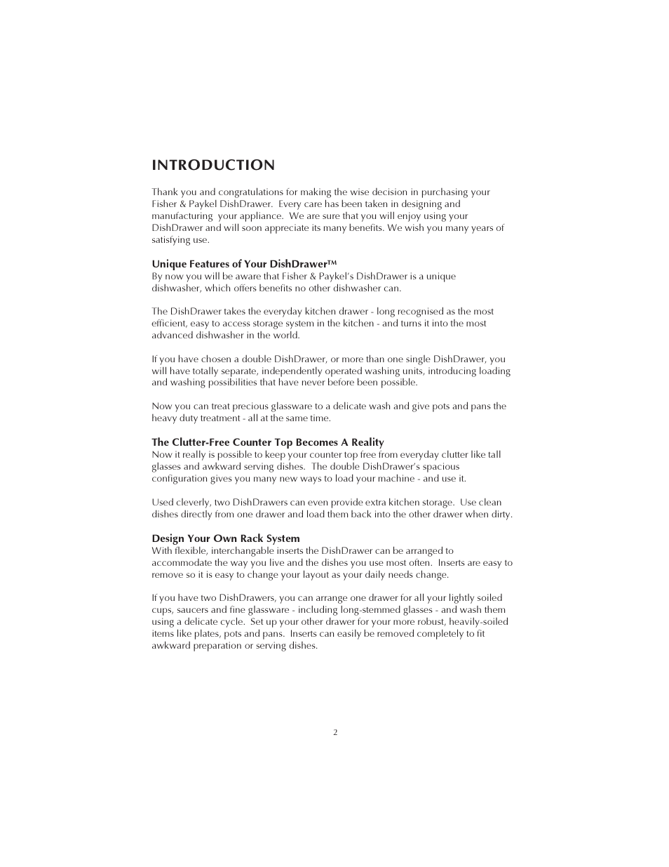 Introduction | Fisher & Paykel DS602 User Manual | Page 3 / 37