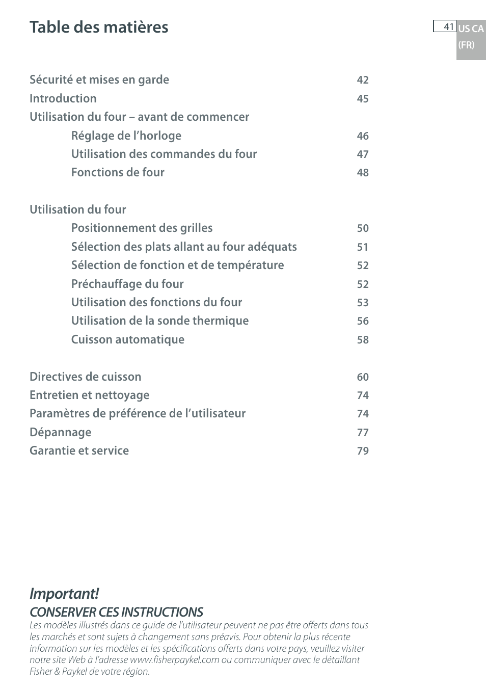 Fisher & Paykel OB30 User Manual | Page 43 / 124