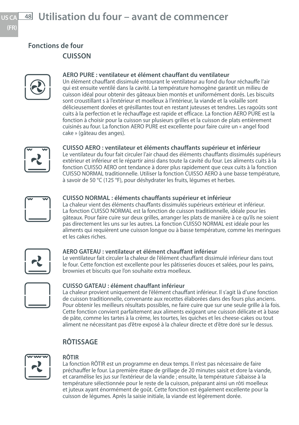 Utilisation du four – avant de commencer | Fisher & Paykel OB30 User Manual | Page 50 / 124