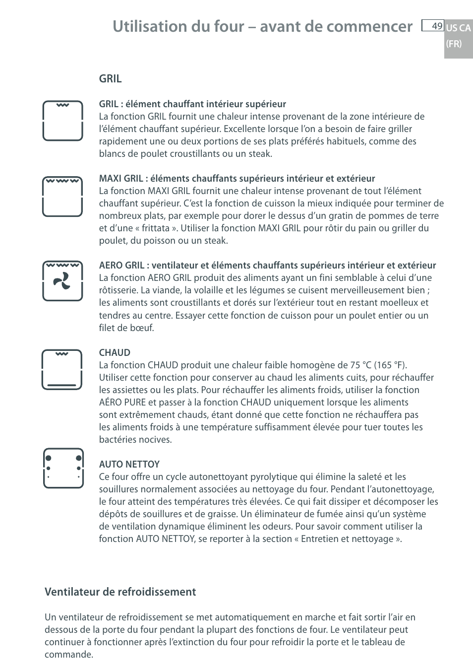 Utilisation du four – avant de commencer | Fisher & Paykel OB30 User Manual | Page 51 / 124
