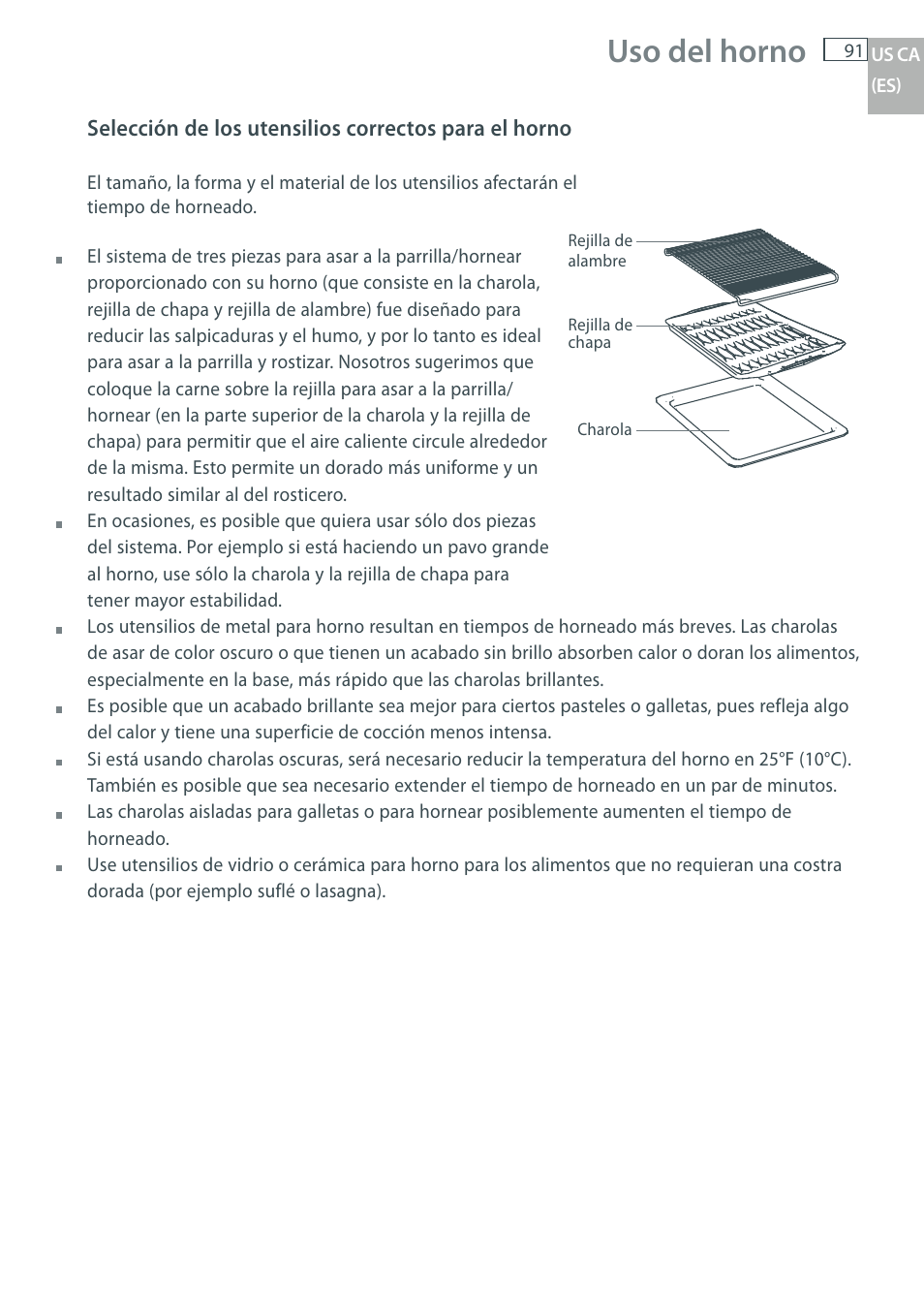 Uso del horno | Fisher & Paykel OB30 User Manual | Page 93 / 124