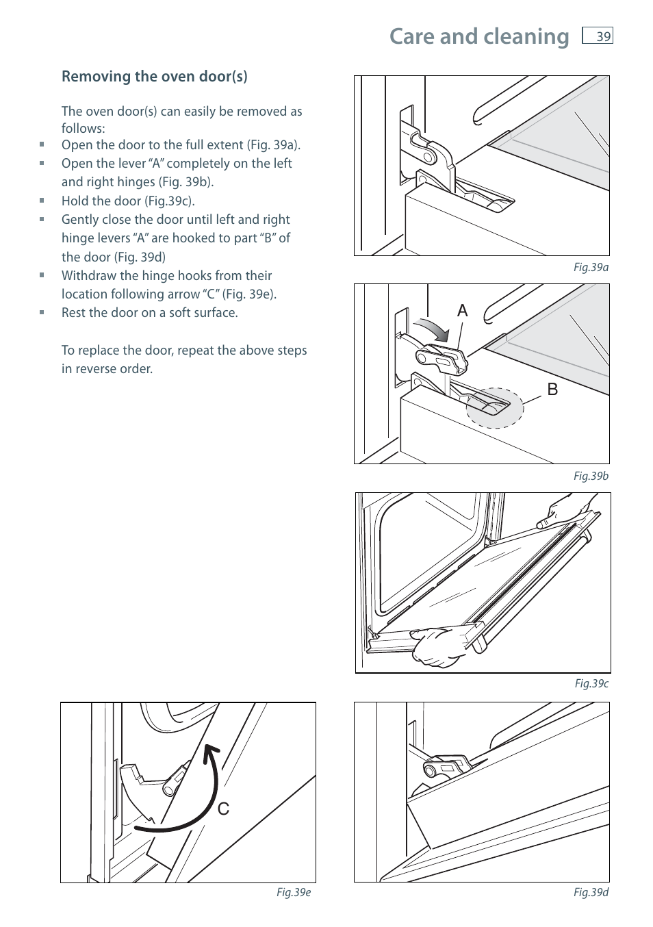 Care and cleaning | Fisher & Paykel FREESTANDING COOKER OR120 User Manual | Page 41 / 48