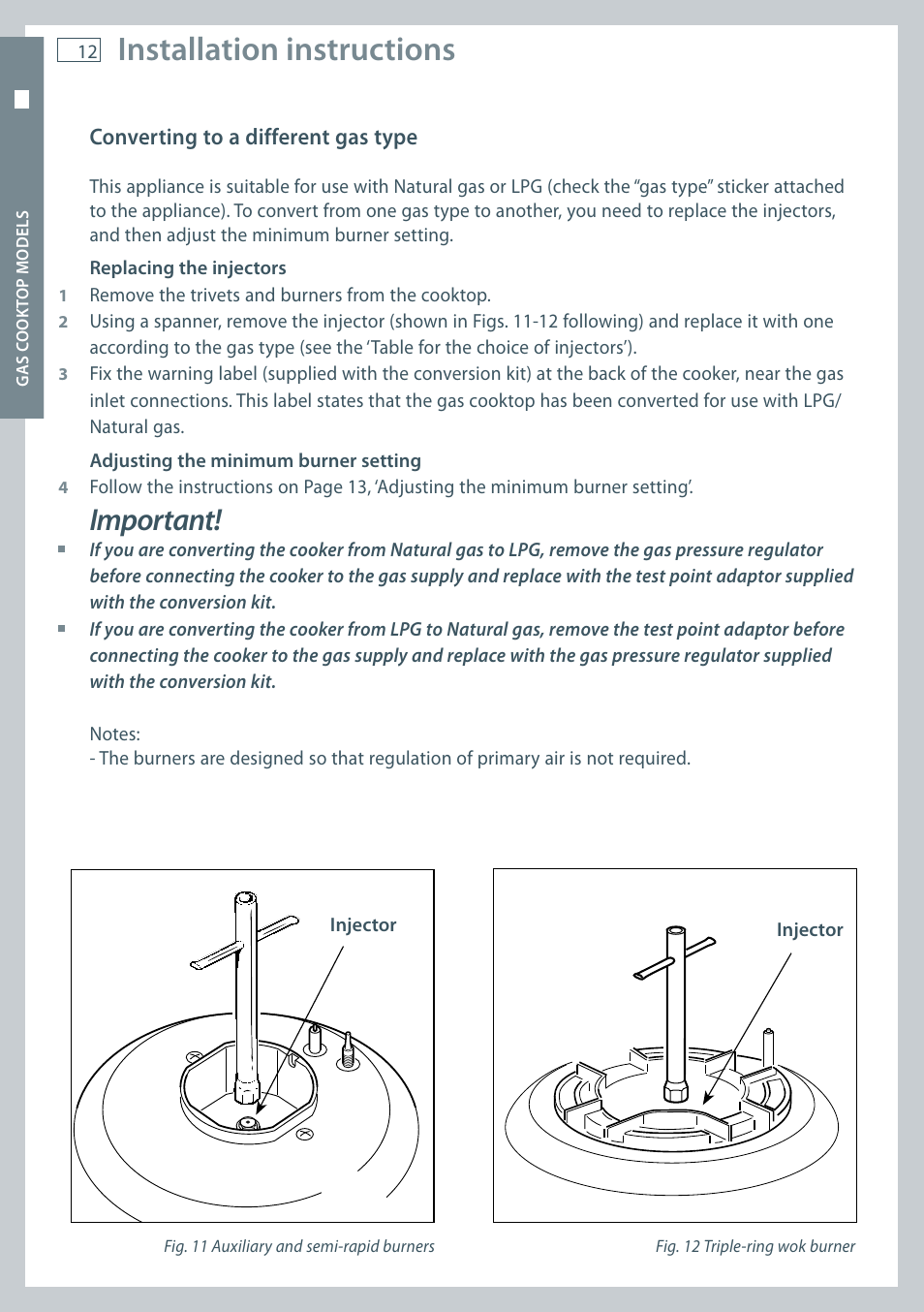 Installation instructions, Important | Fisher & Paykel OR60 User Manual | Page 14 / 84