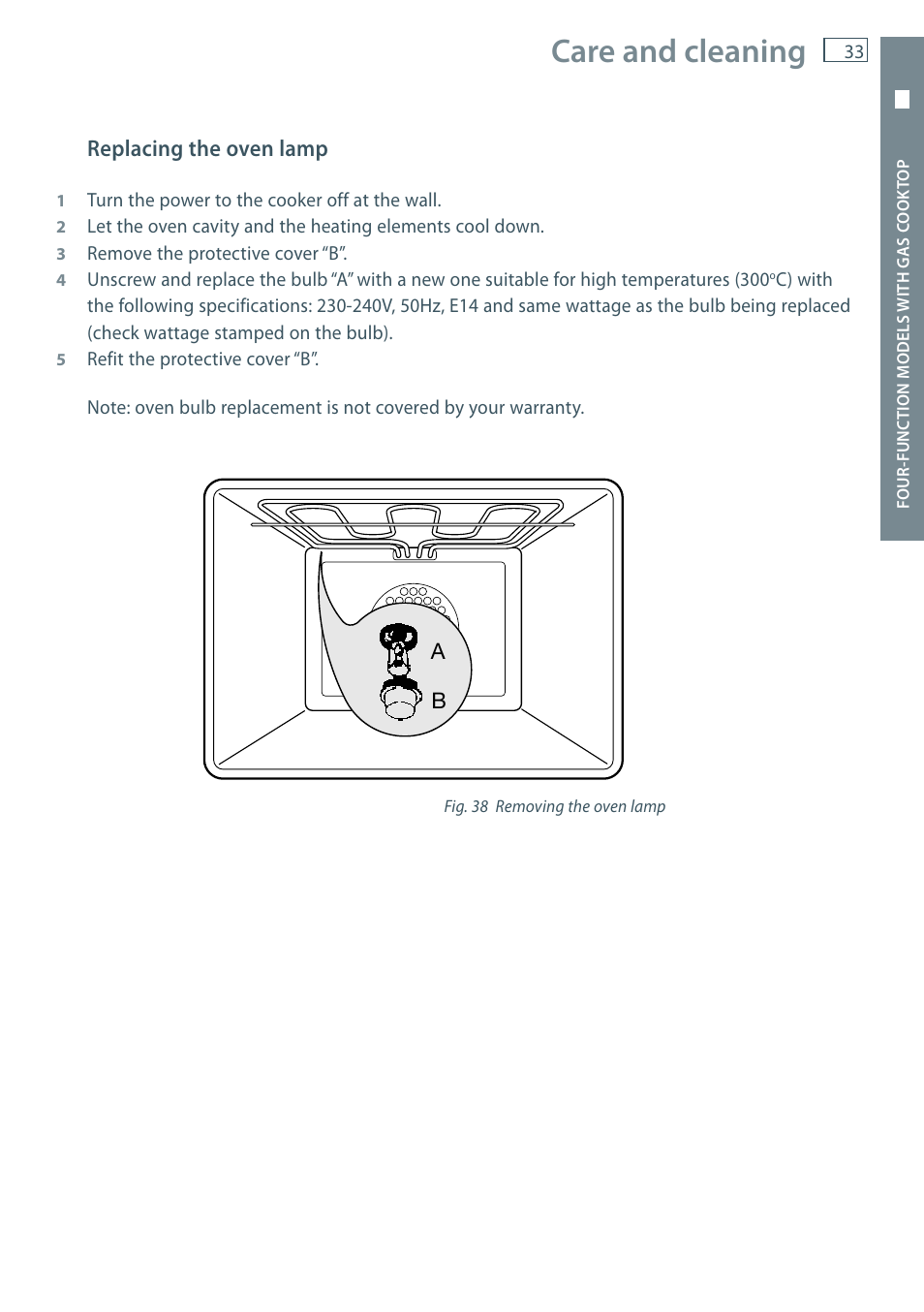 Care and cleaning | Fisher & Paykel OR60 User Manual | Page 35 / 84