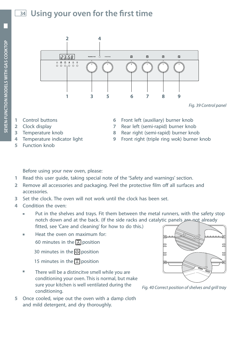 Using your oven for the fi rst time | Fisher & Paykel OR60 User Manual | Page 36 / 84