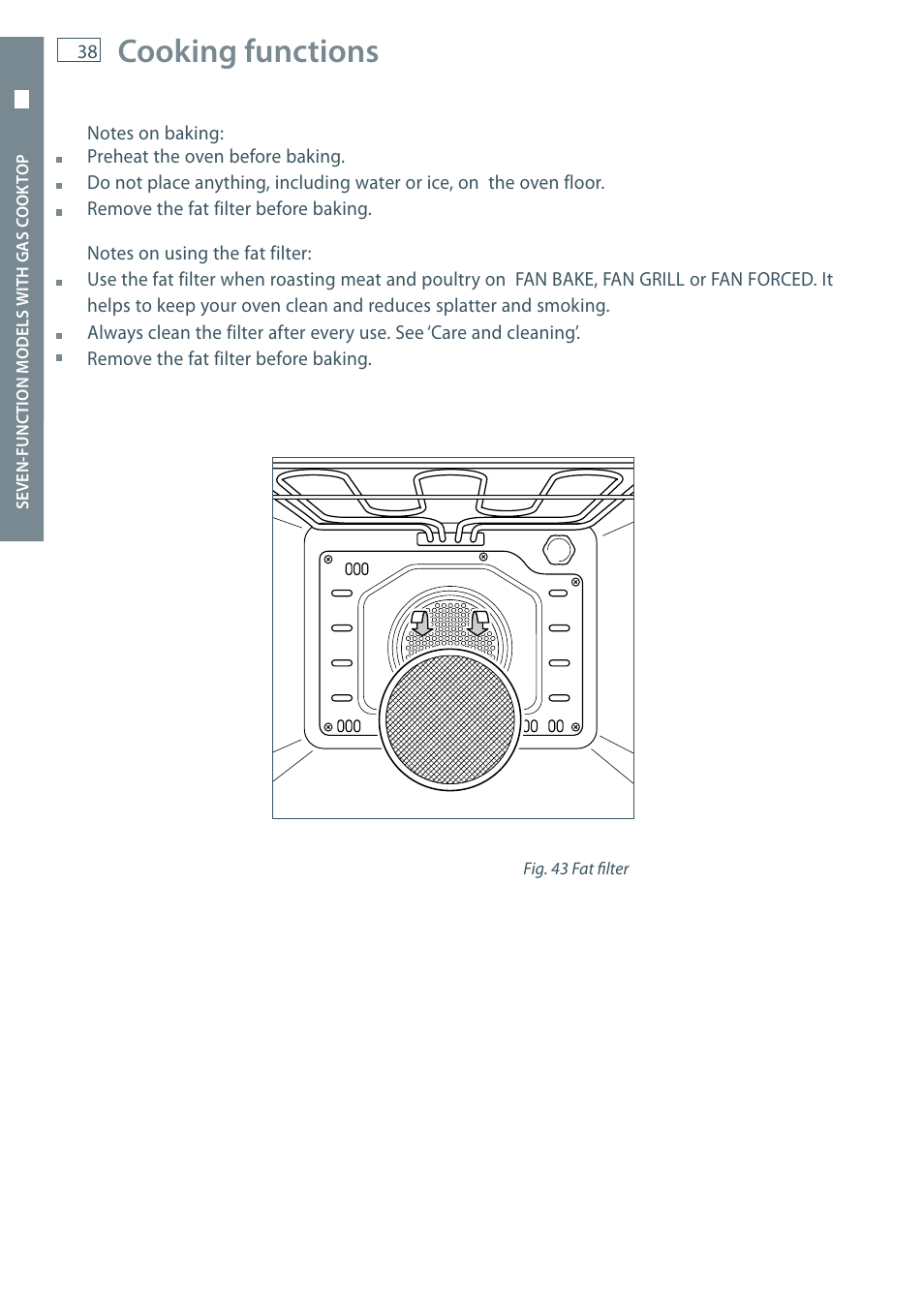 Cooking functions | Fisher & Paykel OR60 User Manual | Page 40 / 84