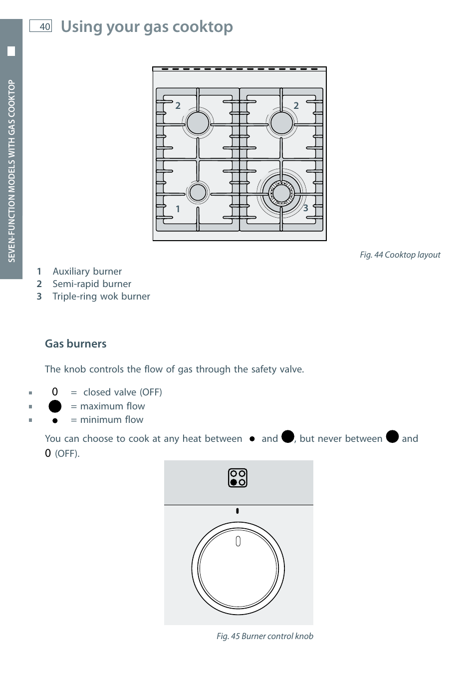 Using your gas cooktop | Fisher & Paykel OR60 User Manual | Page 42 / 84