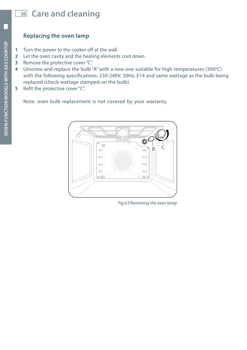 Care and cleaning | Fisher & Paykel OR60 User Manual | Page 58 / 84