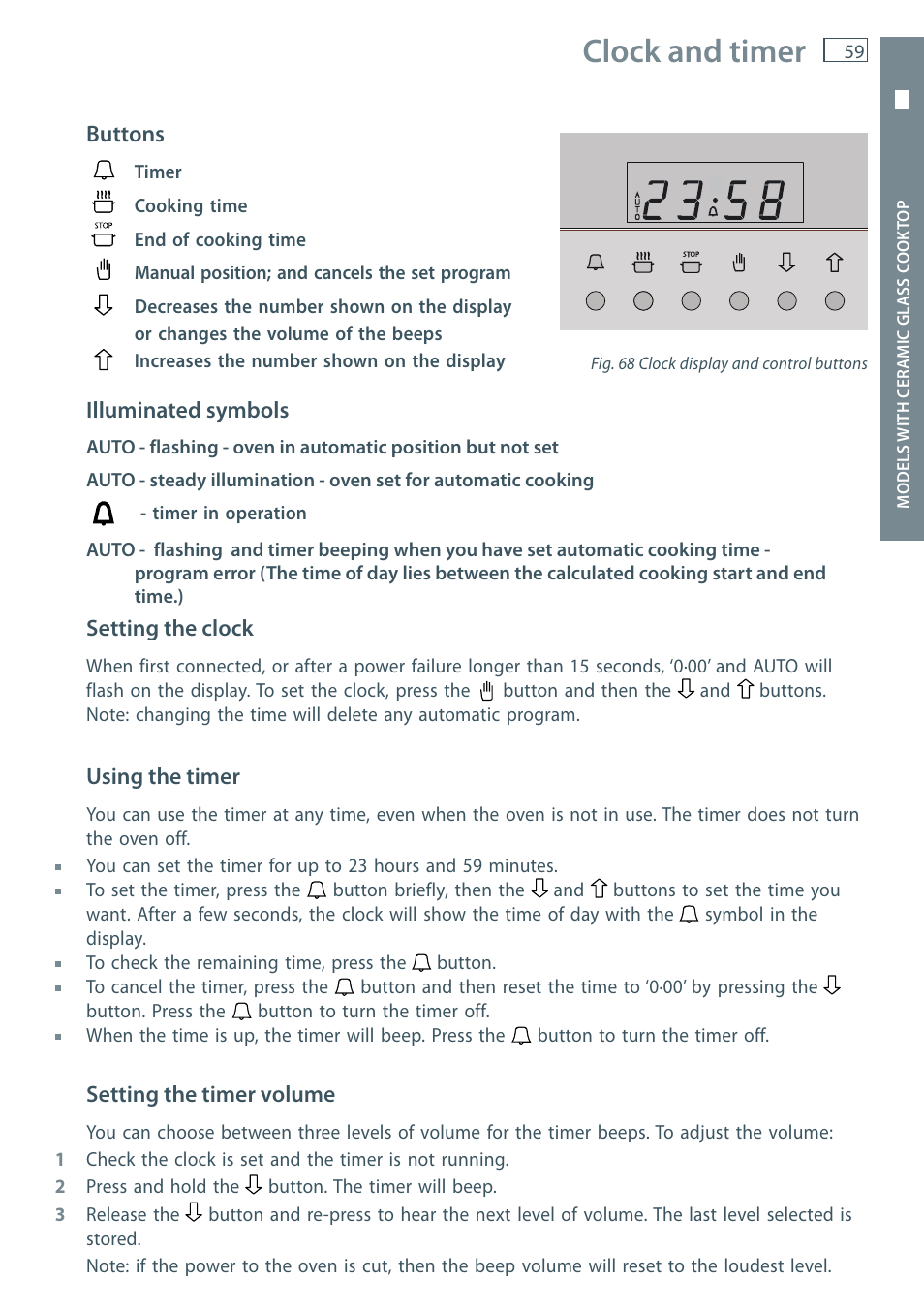Clock and timer | Fisher & Paykel OR60 User Manual | Page 61 / 84