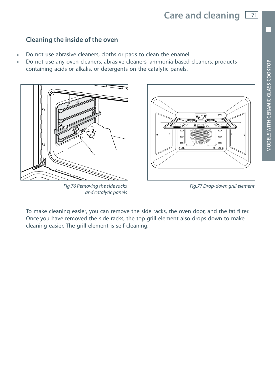 Care and cleaning | Fisher & Paykel OR60 User Manual | Page 73 / 84