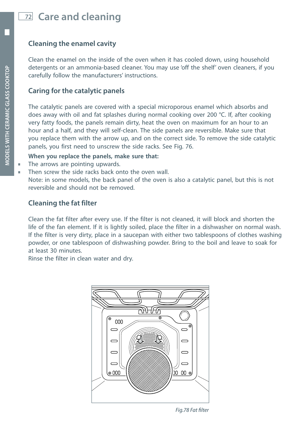 Care and cleaning | Fisher & Paykel OR60 User Manual | Page 74 / 84