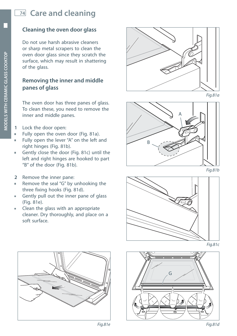 Care and cleaning | Fisher & Paykel OR60 User Manual | Page 76 / 84