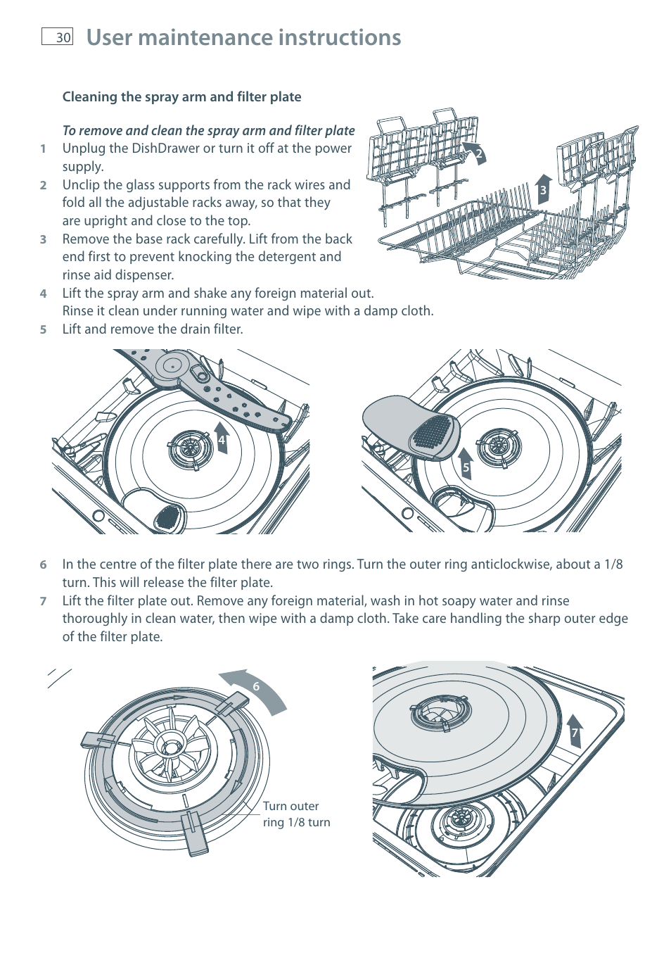 User maintenance instructions | Fisher & Paykel DD60 User Manual | Page 32 / 48