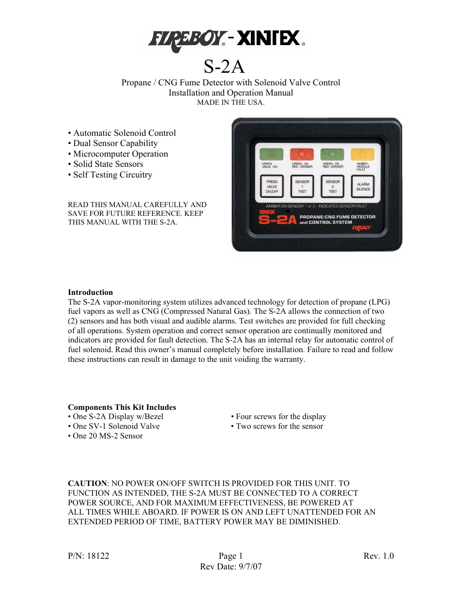 Fireboy- Xintex, LTD S-2A User Manual | 9 pages