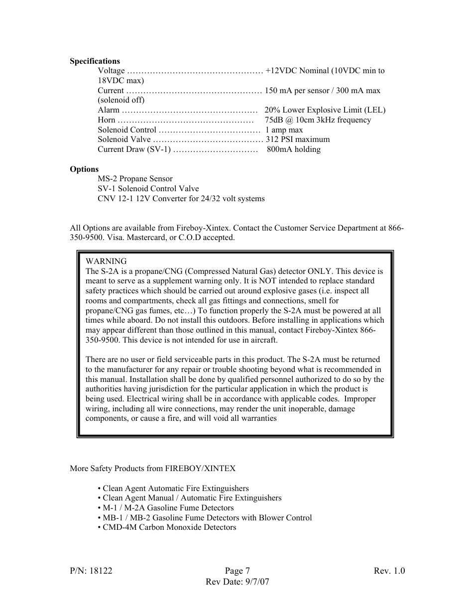 Fireboy- Xintex, LTD S-2A User Manual | Page 7 / 9