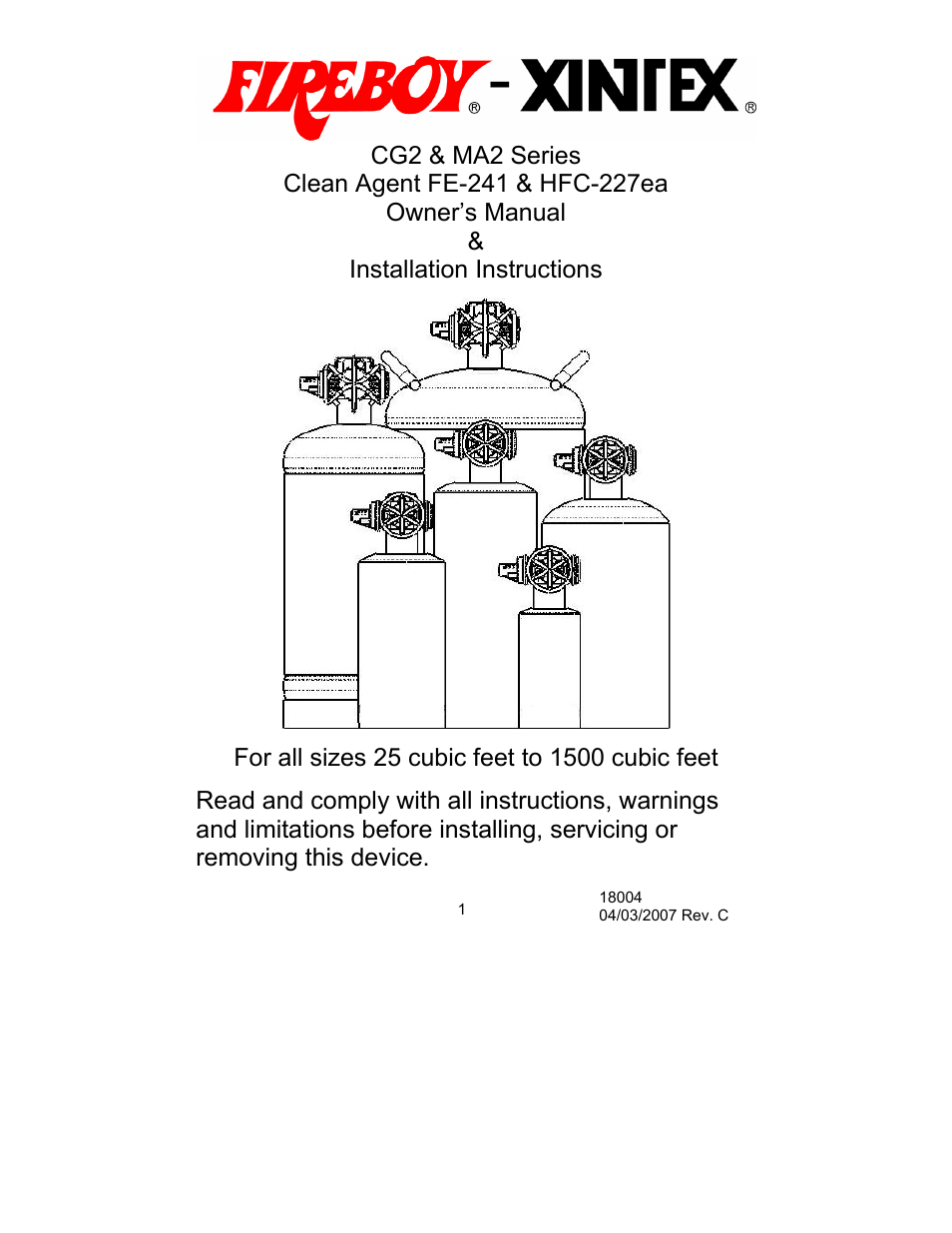 Fireboy- Xintex, LTD MA2 FE-241 User Manual | 18 pages