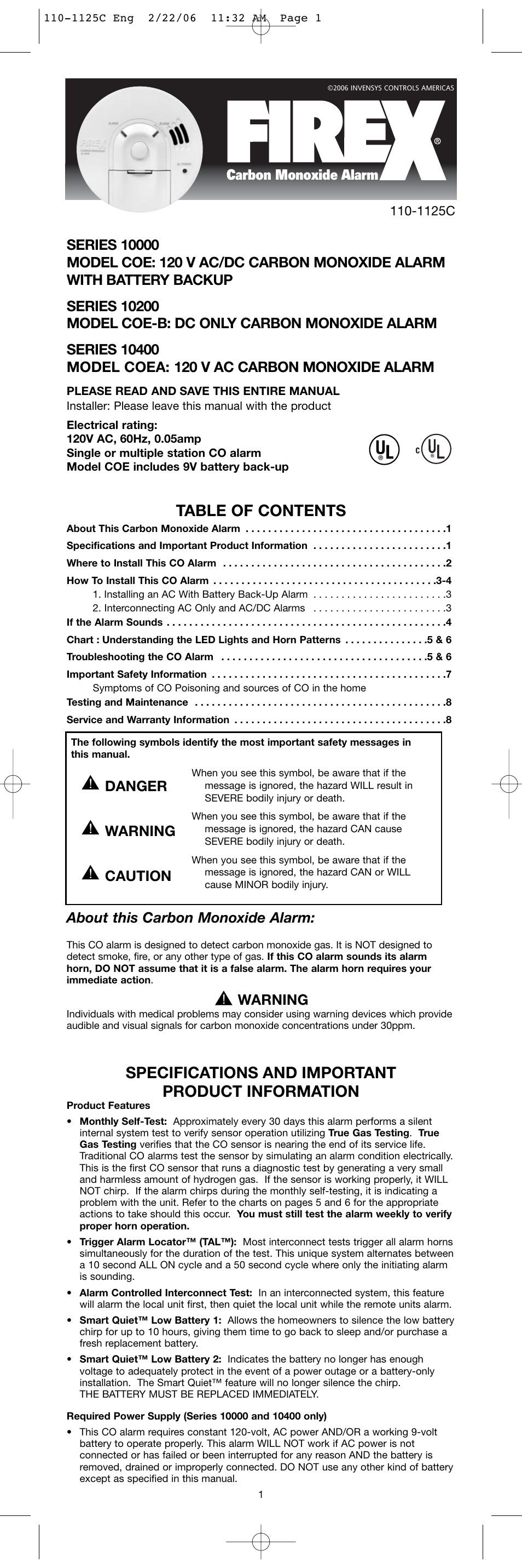 Firex SERIES 10000 User Manual | 8 pages